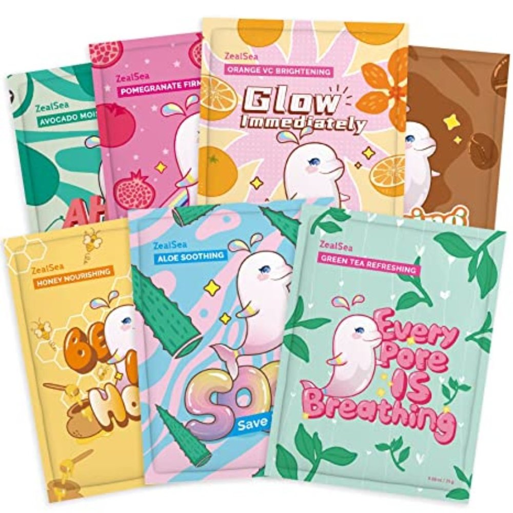 Sheet Masks Face Masks Set Skin Care (Pack of 7) Beauty Facial Mask Kids Spa